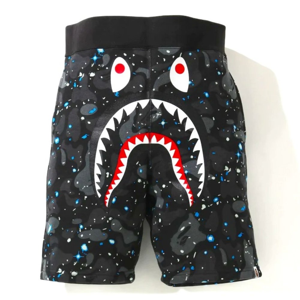 BAPE Space Camo Shark Sweat Shorts